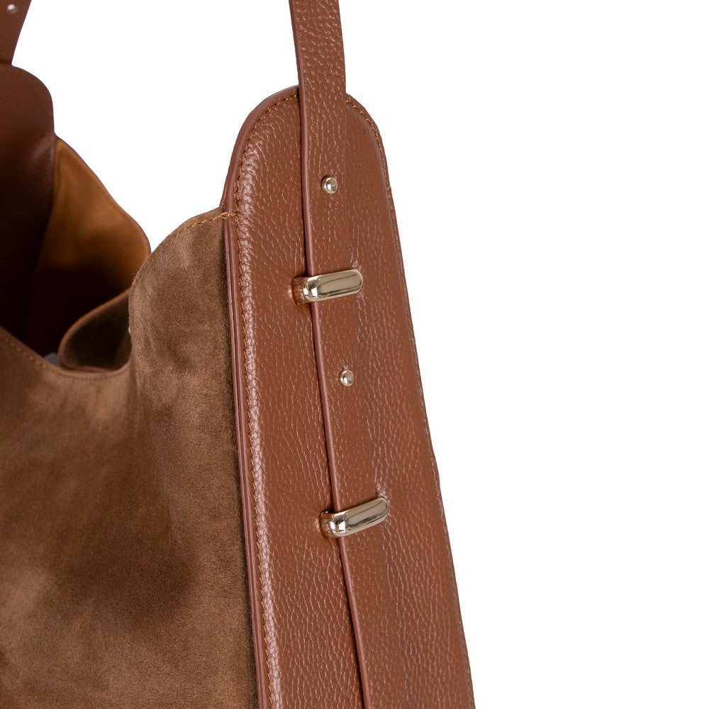 Bloominbag-Lunar Siena Tan Süet Kadın Omuz çantası-4-Milagron.com
