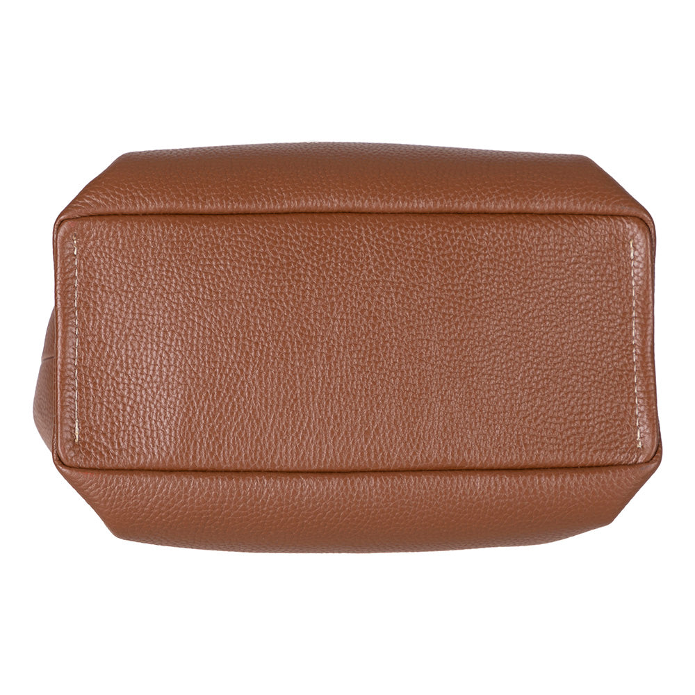 Bloominbag-Marella Soft City Camel Tan Leather Shoulder Bag / Deri Omuz Çantası-4-Milagron.com