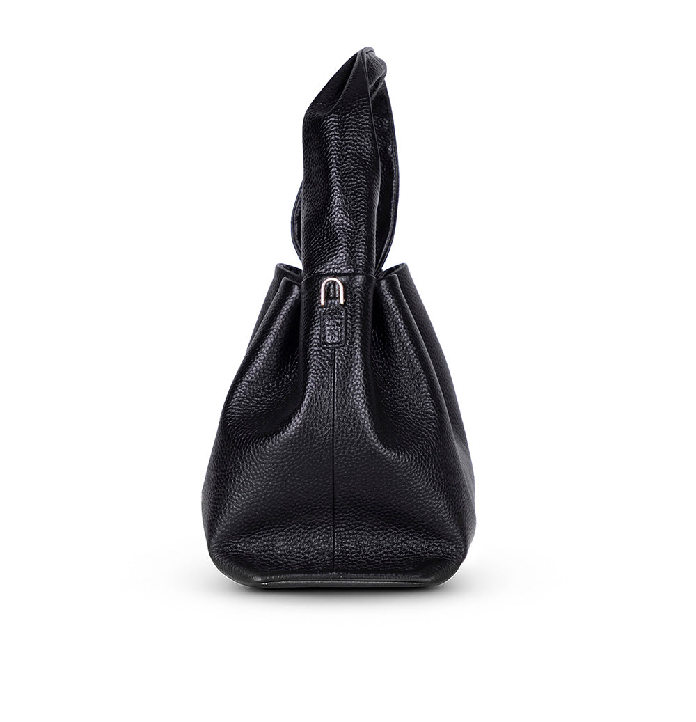 Bloominbag-Marella Soft City Noir Black Leather Shoulder Bag / Deri Omuz Çantası-3-Milagron.com