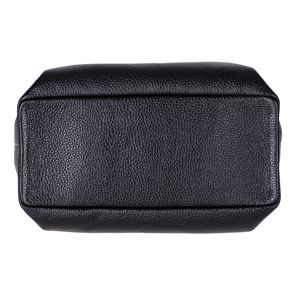 Bloominbag-Marella Soft City Noir Black Leather Shoulder Bag / Deri Omuz Çantası-4-Milagron.com