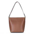 Milano Zip Tote – Warm Camel Hakiki Deri Askılı Kadın Omuz Çantası
