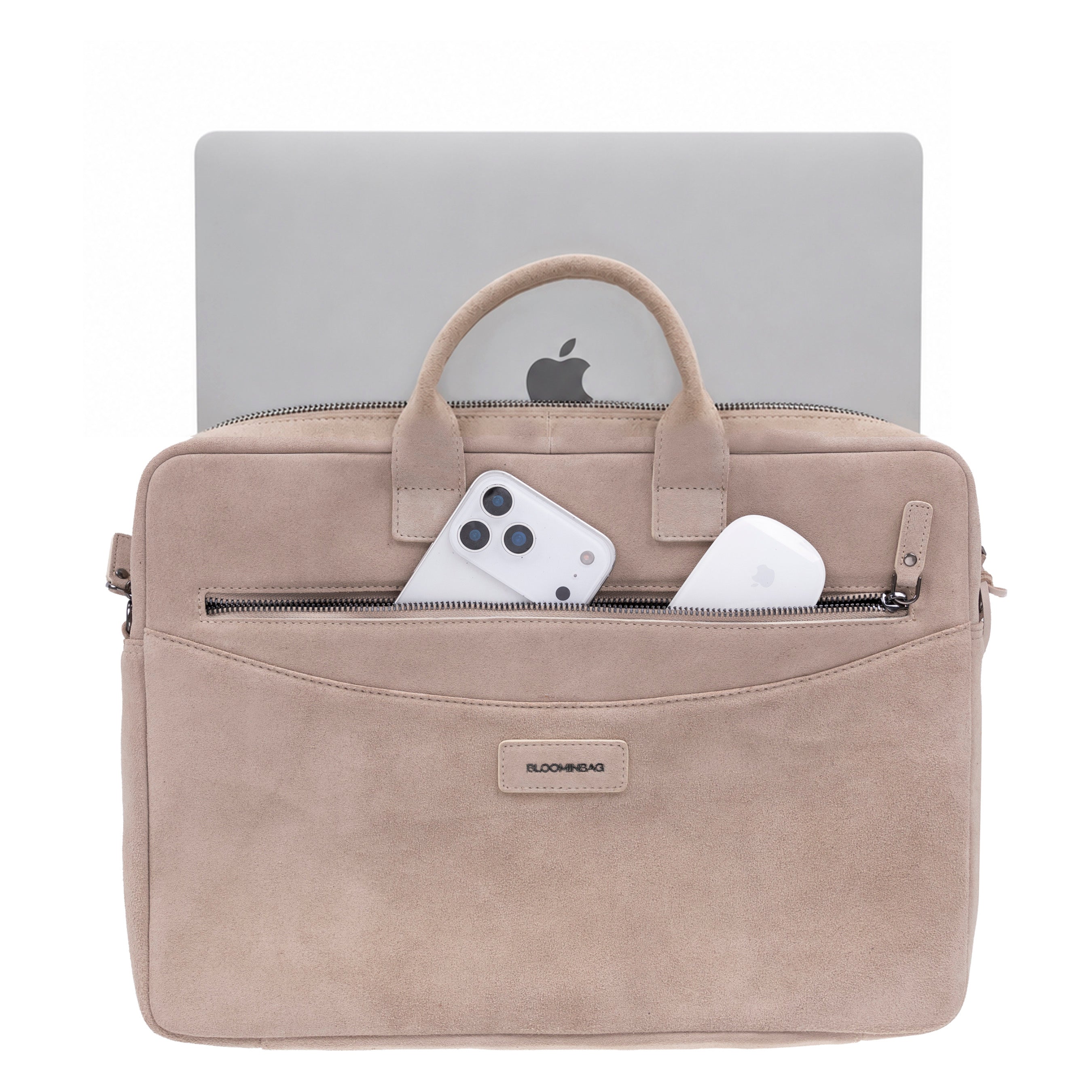 Mist Still Hakiki Süet Deri 13-14 Inç Macbook/Laptop Çantası