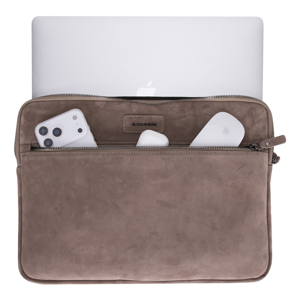 Mist Still Hakiki Süet Deri 15-16 Inç Macbook/Laptop Kılıfı