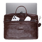Mocha Croco Hakiki Deri 15-16 Inç Macbook/Laptop Çantası