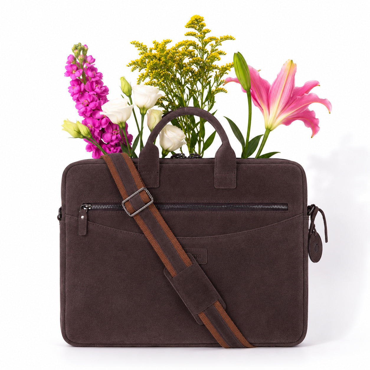 Mocha Still Hakiki Süet Deri 13-14 Inç Macbook/Laptop Çantası