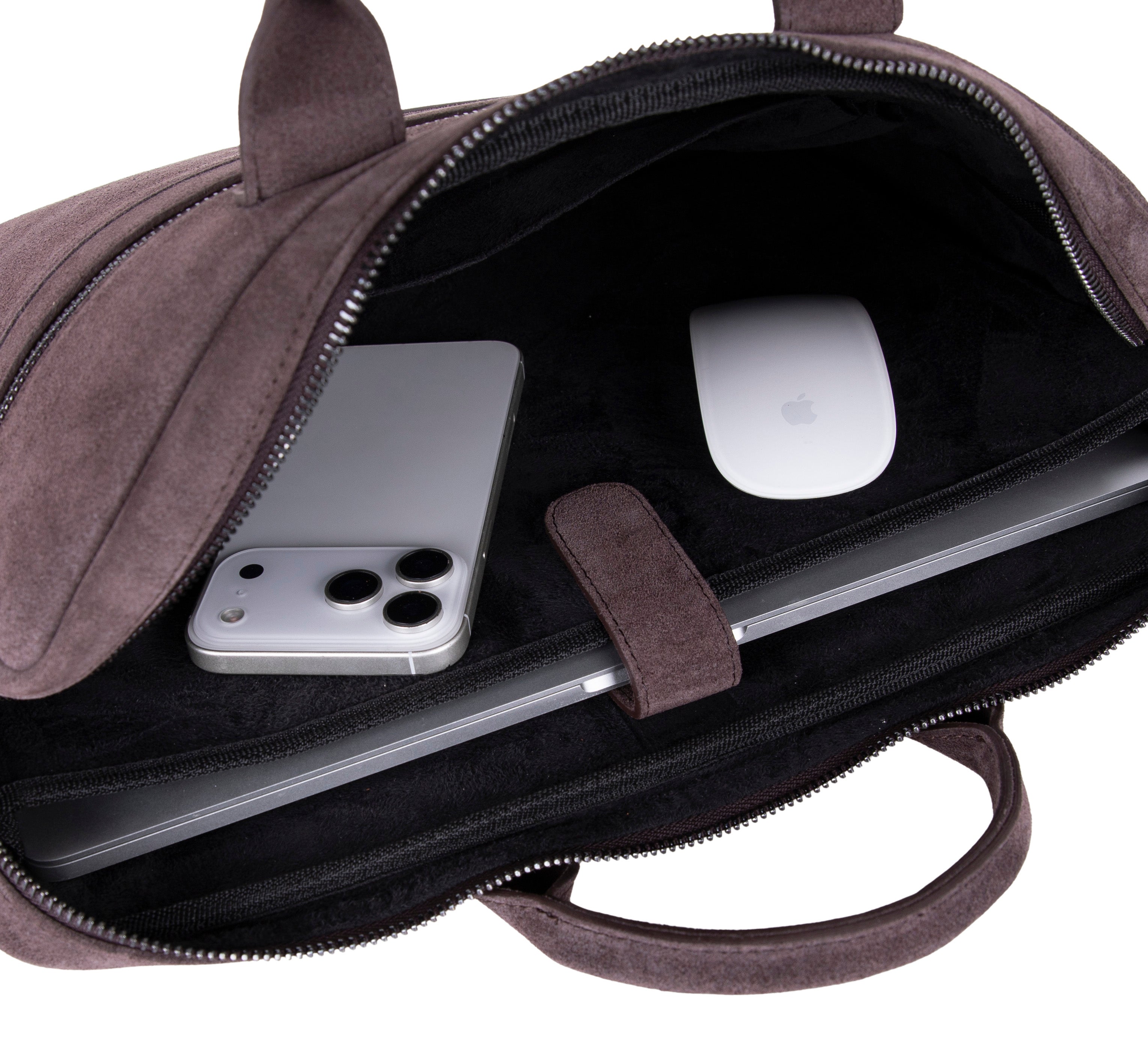 Mocha Still Hakiki Süet Deri 15-16 Inç Macbook/Laptop Çantası