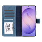 Monte Midnight Blue Samsung Galaxy S26 Ultra (6.9") Hakiki Deri Çıkarılabilir Cüzdanlı Telefon Kılıf