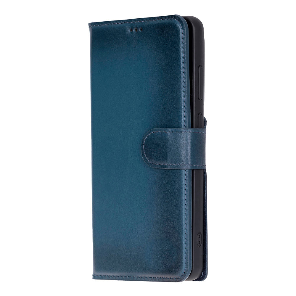 Monte Midnight Blue Samsung Galaxy S26 Ultra (6.9") Hakiki Deri Çıkarılabilir Cüzdanlı Telefon Kılıf