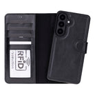 Monte Noir Black Samsung Galaxy S26 (6.3") Hakiki Deri Çıkarılabilir Cüzdanlı Telefon Kılıfı