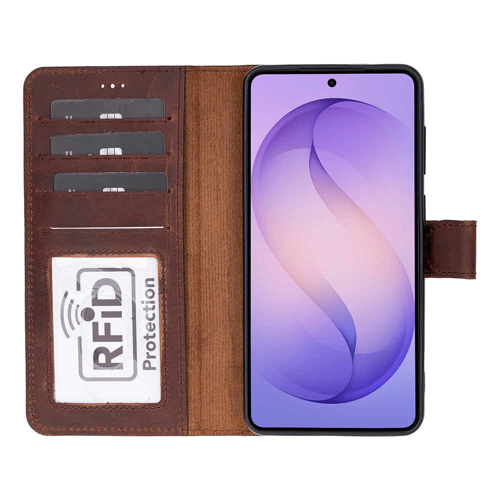 Monte Saddle Heritage Samsung Galaxy S26 (6.3") Hakiki Deri Çıkarılabilir Cüzdanlı Telefon Kılıfı