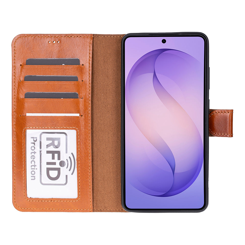 Monte Soft Tan Samsung Galaxy S26 Ultra (6.9") Hakiki Deri Çıkarılabilir Cüzdanlı Telefon Kılıfı