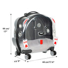 Bloominbag-Paw Buddy Clear Travel Mate– Gri Ve şeffaf Tekerlekli Lüks Evcil Hayvan Taşıma çantası-4-Milagron.com