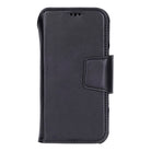 Porta Noir Black Deri Iphone 17 Pro (6.3") Hakiki Deri Çıkarılabilir Cüzdanlı Telefon Kılıfı