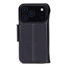 Porta Noir Black Deri Iphone 17 Pro Max(6.9") Hakiki Deri Çıkarılabilir Cüzdanlı Telefon Kılıfı