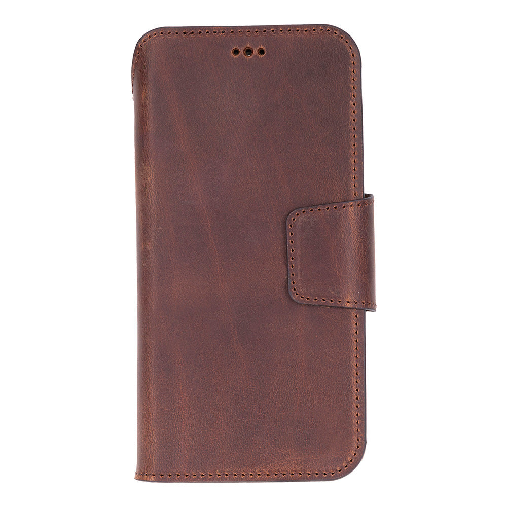 Porta Saddle Heritage Deri Iphone 17 Pro (6.3") Hakiki Deri Çıkarılabilir Cüzdanlı Telefon Kılıfı