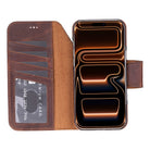 Porta Saddle Heritage Deri Iphone 17 Pro (6.3") Hakiki Deri Çıkarılabilir Cüzdanlı Telefon Kılıfı