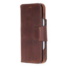 Porta Saddle Heritage Deri Iphone 17 Pro Max(6.9") Hakiki Deri Çıkarılabilir Cüzdanlı Telefon Kılıfı