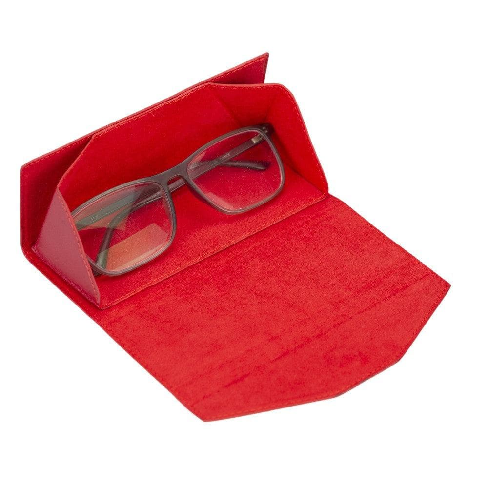 Prisma Classic Red Deri Gözlük Kılıfı – Mıknatıslı Üçgen Tasarım