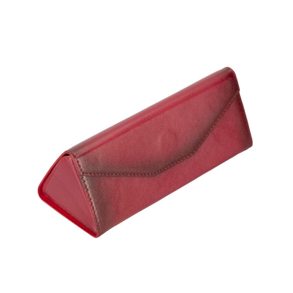 Prisma Classic Red Deri Gözlük Kılıfı – Mıknatıslı Üçgen Tasarım