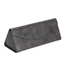 Prisma Stone Gray Deri Gözlük Kılıfı – Mıknatıslı Üçgen Tasarım