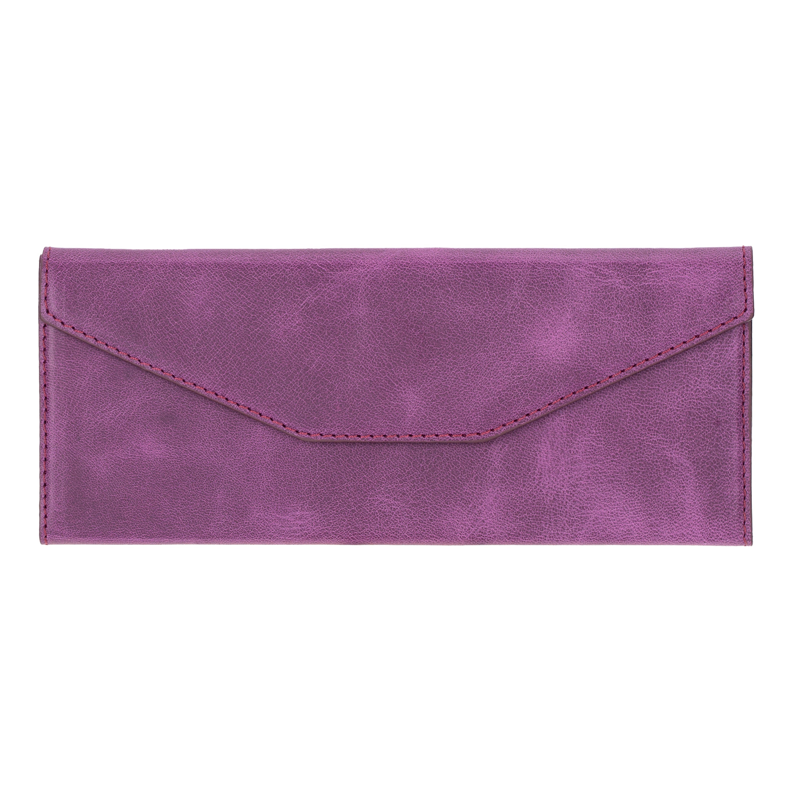 Prisma Velvet Magenta Deri Gözlük Kılıfı – Mıknatıslı Üçgen Tasarım
