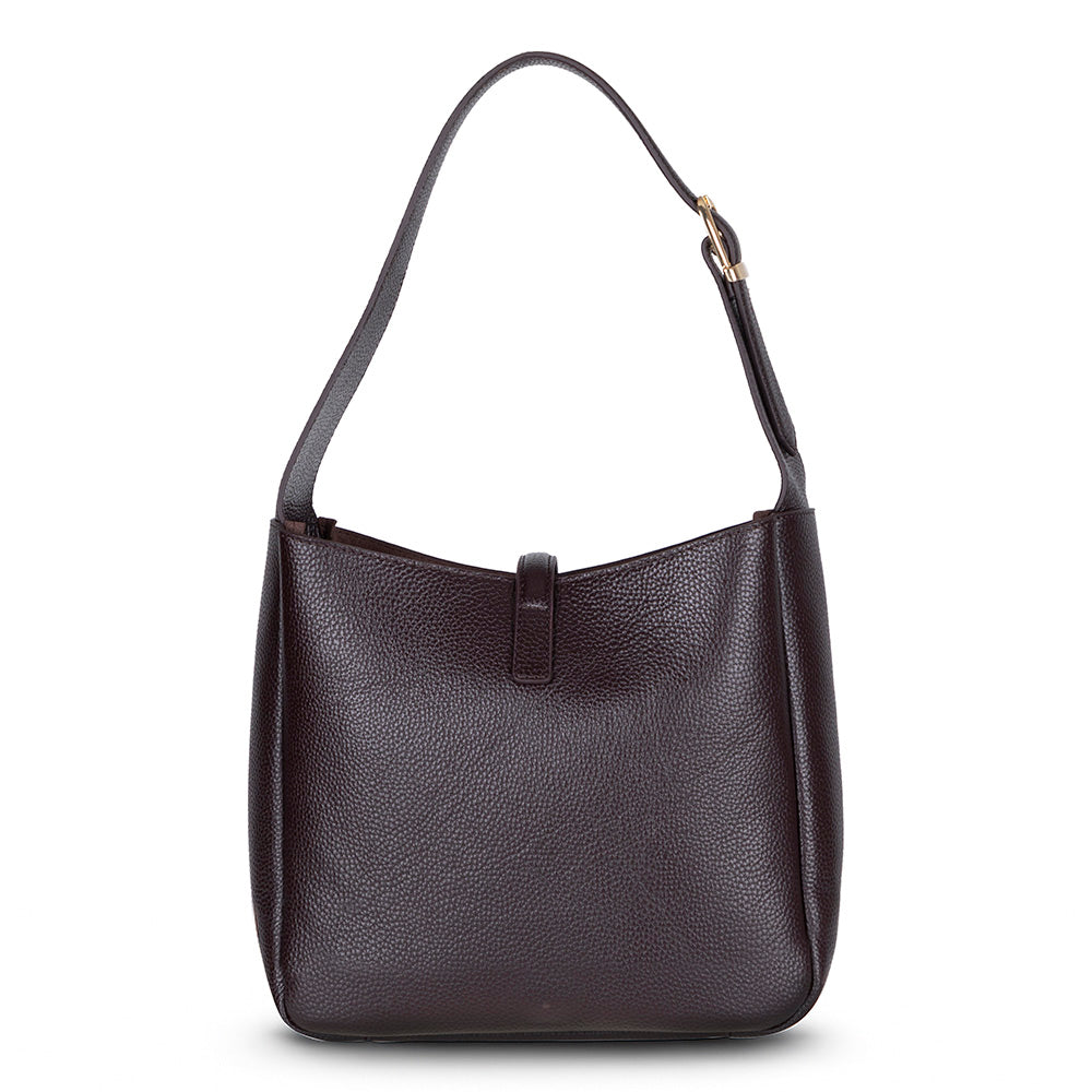 Bloominbag-Ravello Cimbrone Espresso Brown Leather Shoulder Bag / Deri Omuz Çantası-2-Milagron.com