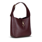 Bloominbag-Ravello Cimbrone Merlot Burgundy Leather Shoulder Bag / Deri Omuz Çantası-3-Milagron.com