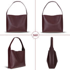 Bloominbag-Ravello Cimbrone Merlot Burgundy Leather Shoulder Bag / Deri Omuz Çantası-5-Milagron.com