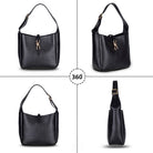 Ravello Cimbrone Noir Black Leather Shoulder Bag / Deri Omuz Çantası