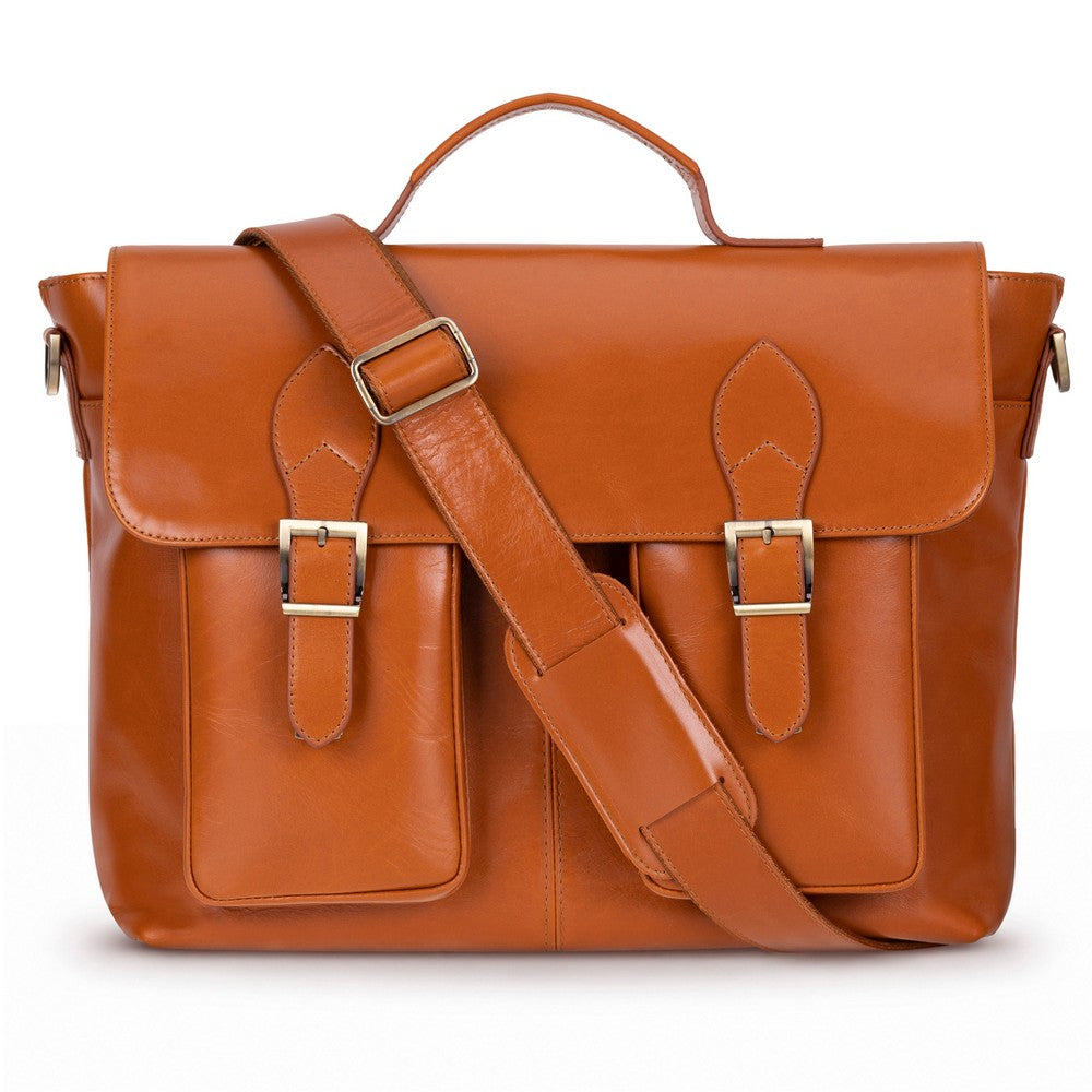 Rivoli Cognac Tan Hakiki Deri 13–14 Inç Laptop Ve Evrak Çantası