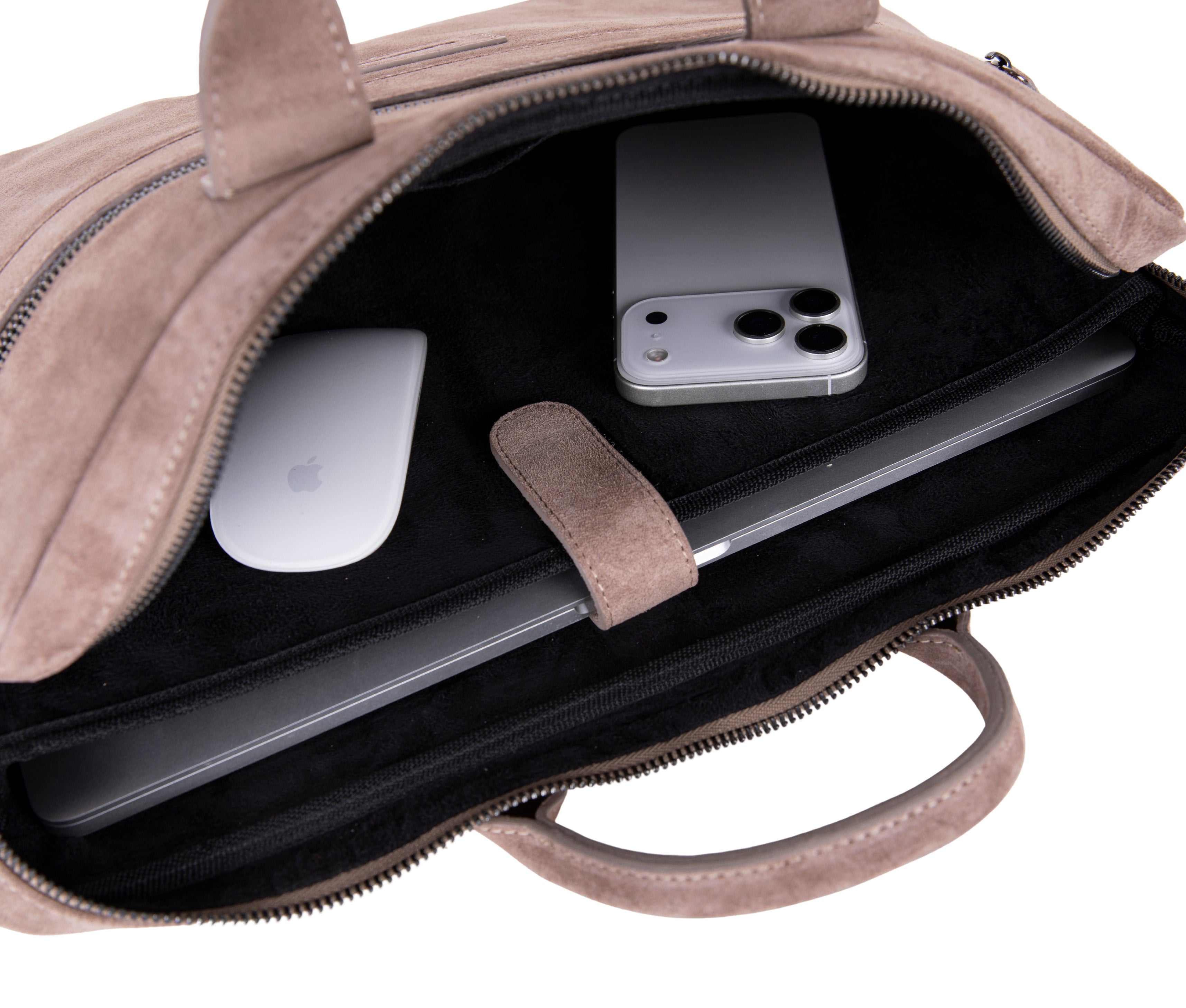 Sand Still Hakiki Süet Deri 13-14 Inç Macbook/Laptop Çantası