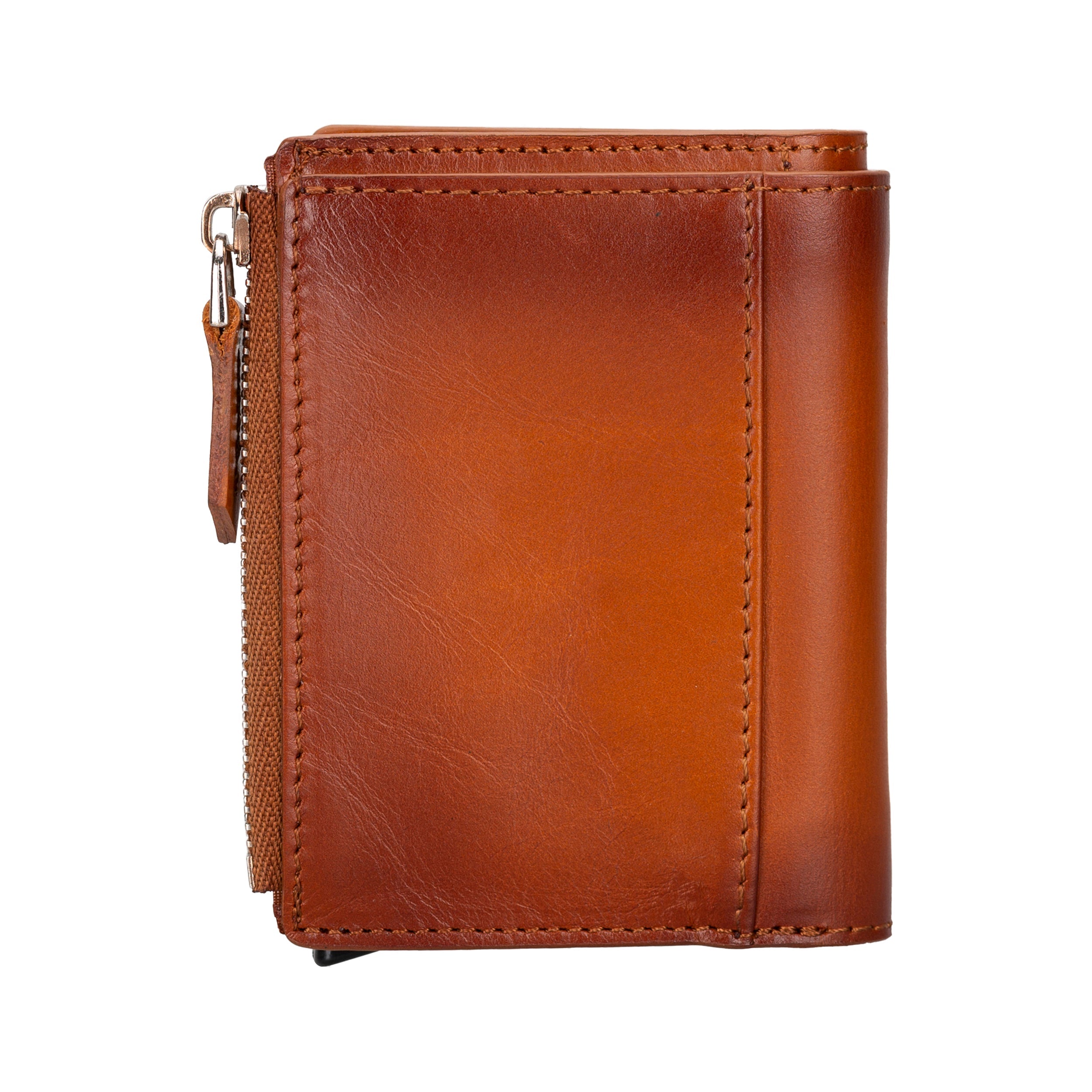 Siena Classic Tan Mekanizmalı Deri Cüzdan & Kartlık (Rfid Korumalı)