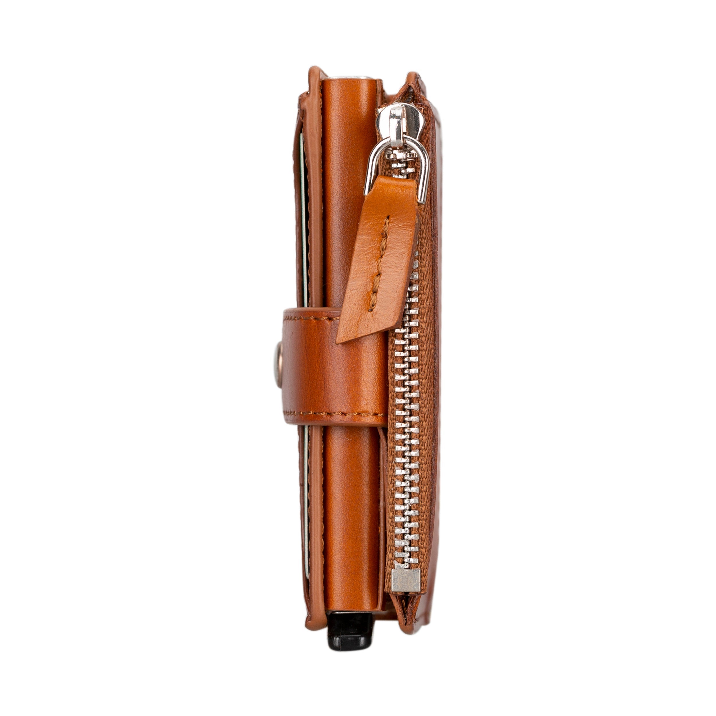Siena Classic Tan Mekanizmalı Deri Cüzdan & Kartlık (Rfid Korumalı)
