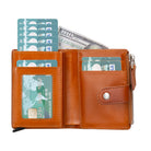 Siena Classic Tan Mekanizmalı Deri Cüzdan & Kartlık (Rfid Korumalı)
