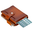 Siena Classic Tan Mekanizmalı Deri Cüzdan & Kartlık (Rfid Korumalı)