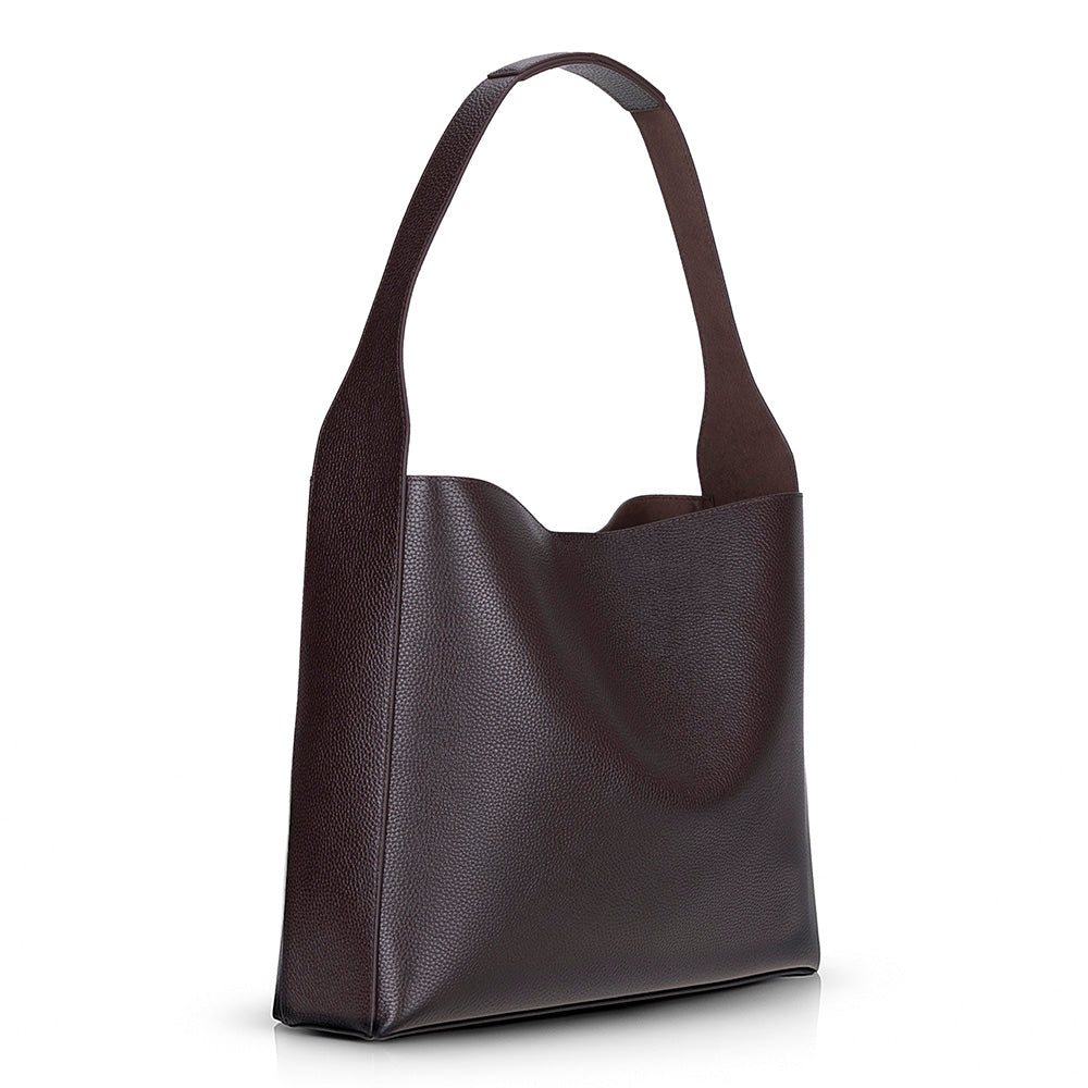 Bloominbag-Siena Minimal Tote – Cognac Chestnut Hakiki Deri Geniş Askılı Kadın Omuz çantası-Omuz Çantası-3-Milagron.com
