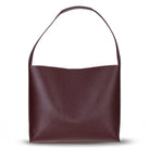 Siena Minimal Tote – Oxblood Burgundy Hakiki Deri Geniş Askılı Kadın Omuz Çantası