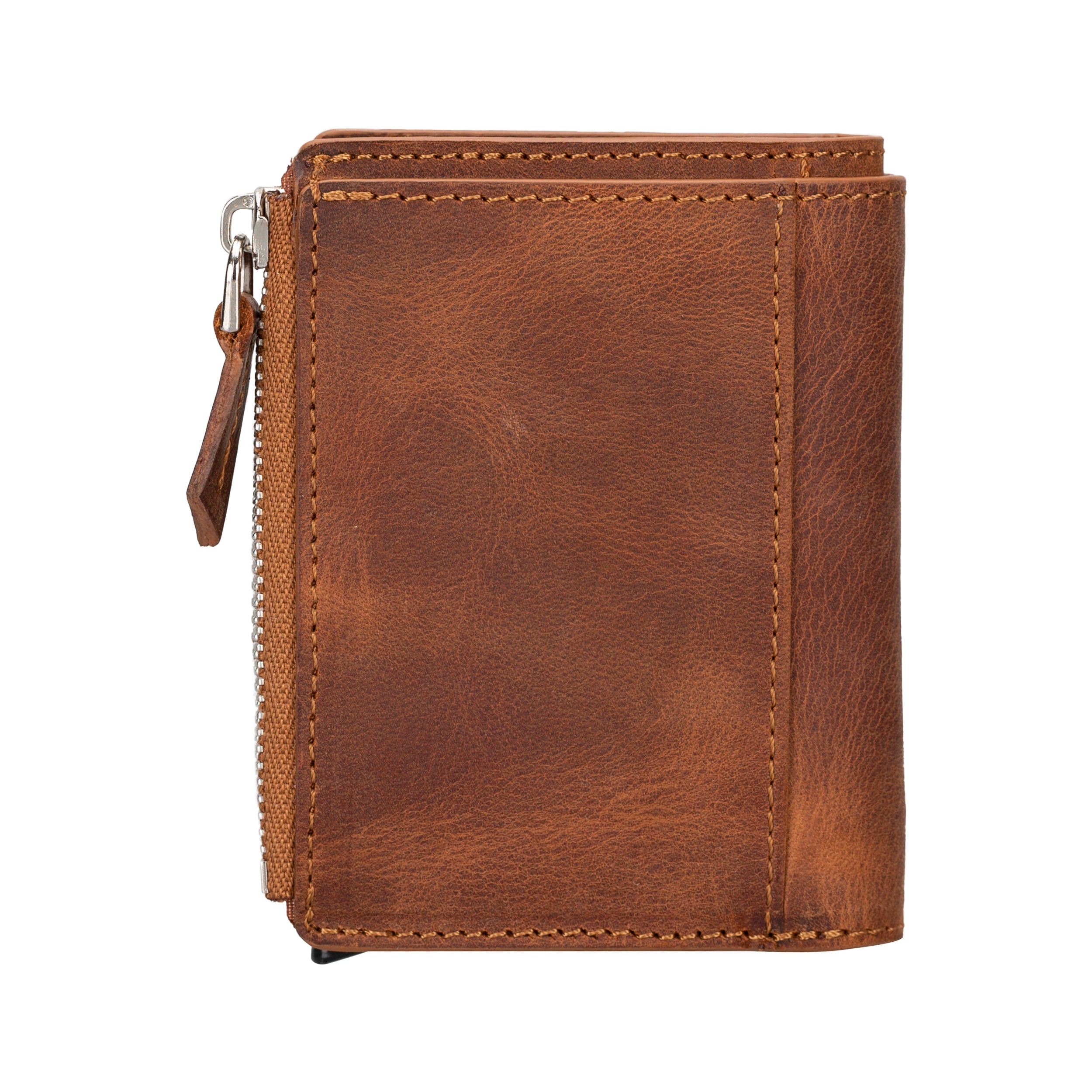 Siena Saddle Brown Mekanizmalı Deri Cüzdan & Kartlık (Rfid Korumalı)
