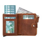 Siena Saddle Brown Mekanizmalı Deri Cüzdan & Kartlık (Rfid Korumalı)
