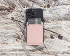 Snapé Dusty Rose Mıknatıslı Deri Telefon Kartlık