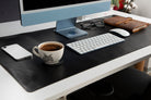 Bloominbag-Still & Silent Noir Gerçek Deri Desk Mat Macbook Altlığı-2-Milagron.com