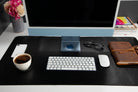 Bloominbag-Still & Silent Noir Gerçek Deri Desk Mat Macbook Altlığı-3-Milagron.com