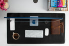 Bloominbag-Still & Silent Noir Gerçek Deri Desk Mat Macbook Altlığı-5-Milagron.com