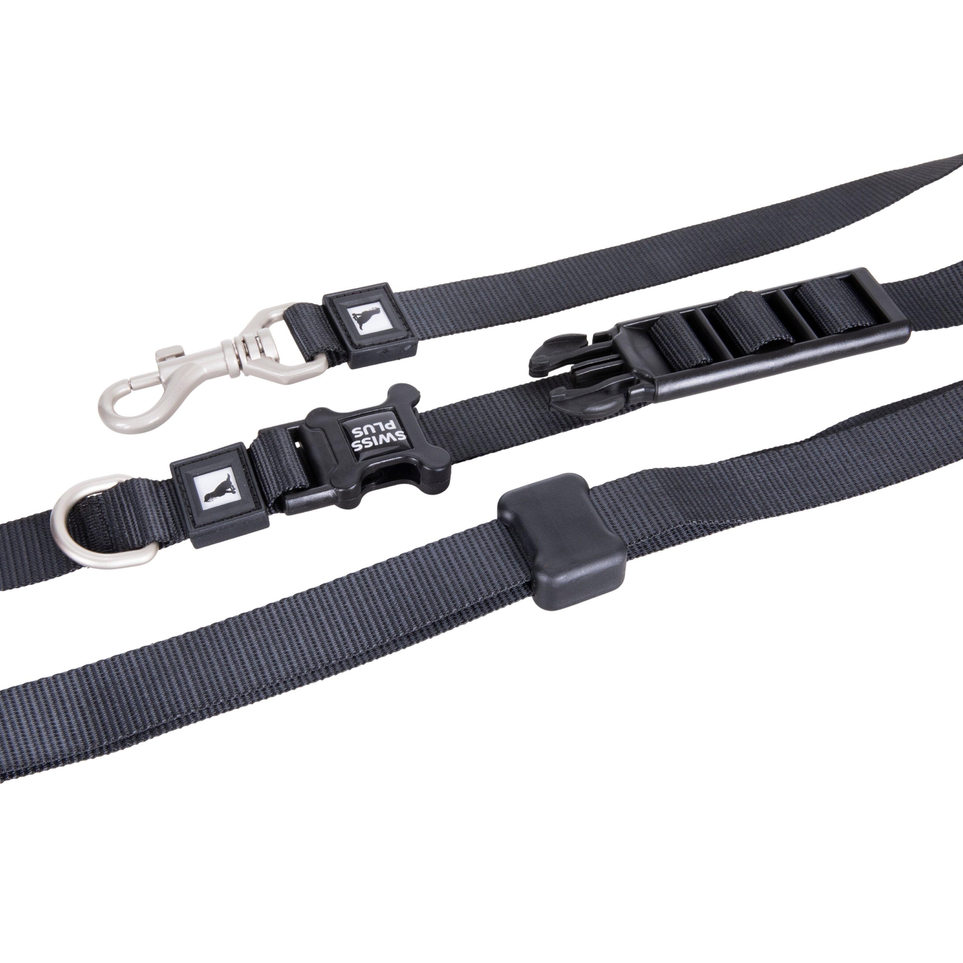 Swissplus Urban Paws Noir Black Hands-Free Ayarlanabilir Köpek Kordonu – 20Mm