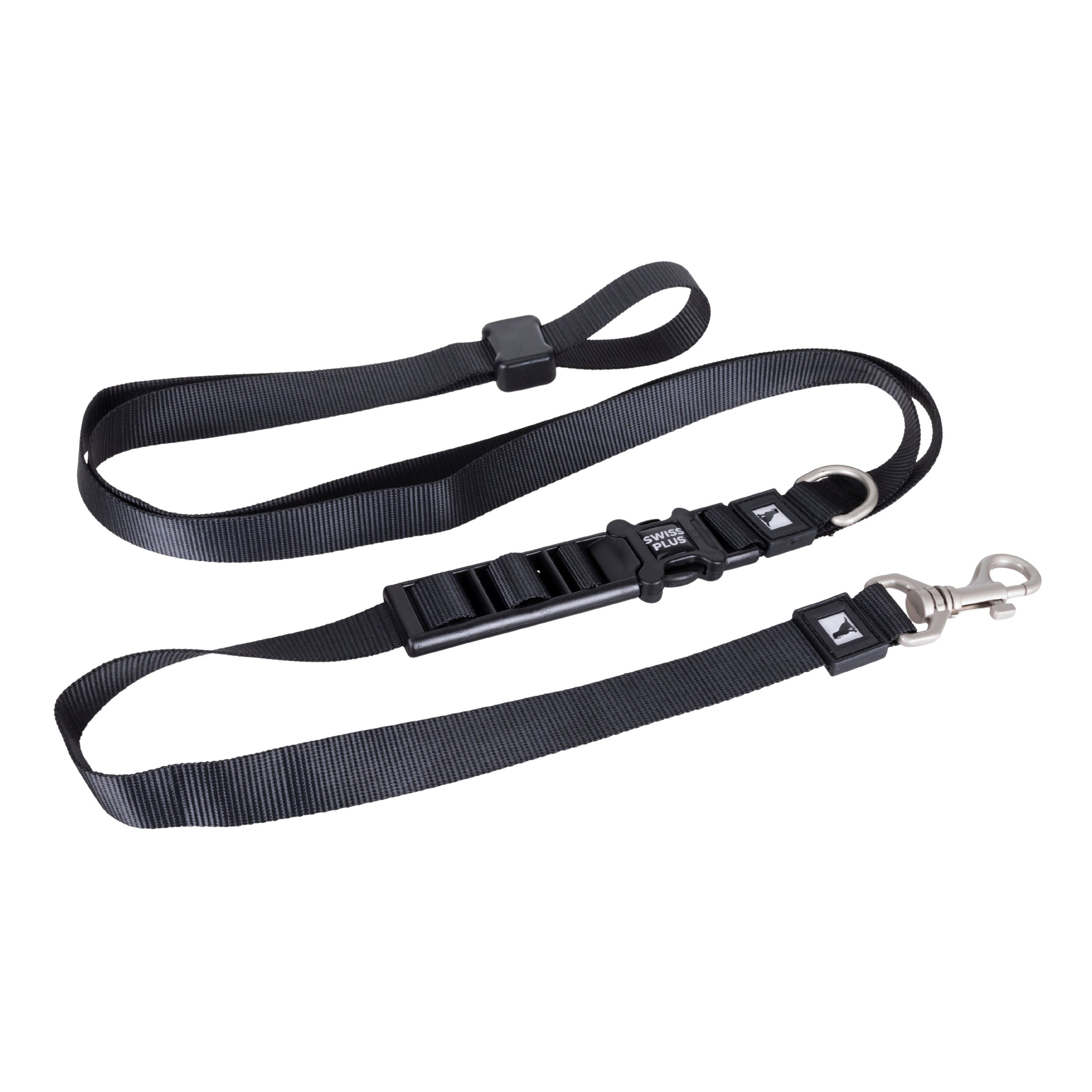 Swissplus Urban Paws Noir Black Hands-Free Ayarlanabilir Köpek Kordonu – 20Mm