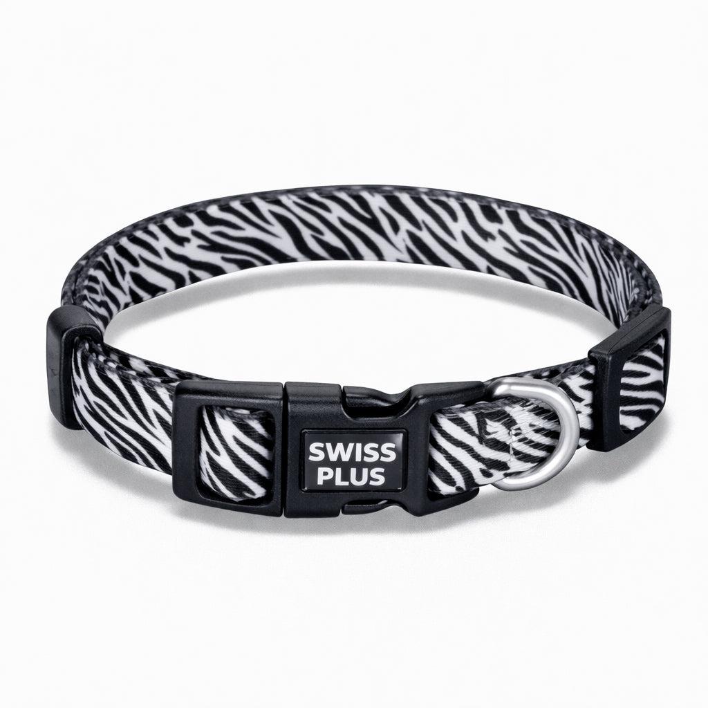Swissplus Urban Paws Zebra Noir Recycled Köpek Tasması - 15 Mm