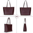 Bloominbag-Terra Bordo Hakiki Deri Kadın Omuz çantası – Merlot Burgundy Terra Structured Leather Tote-3-Milagron.com