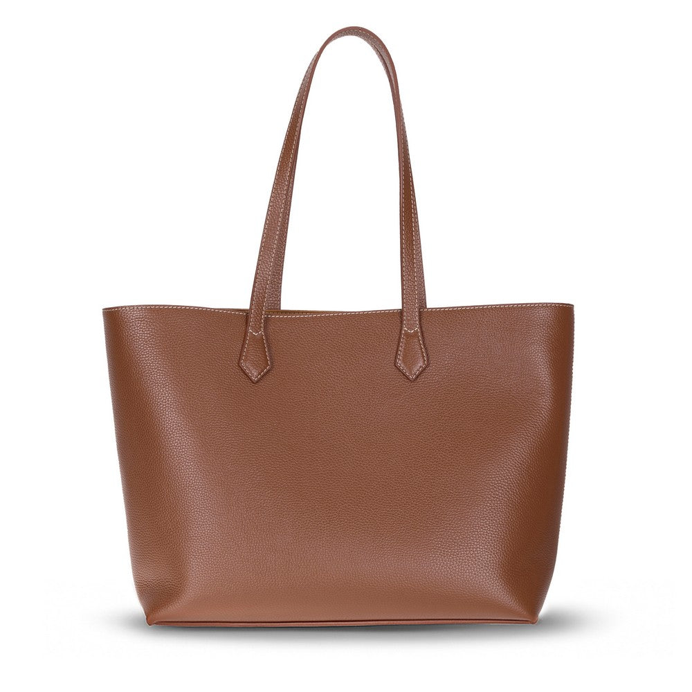 Bloominbag-Terra Taba Hakiki Deri Kadın Omuz çantası – Sahara Tan Terra Structured Leather Tote-5-Milagron.com