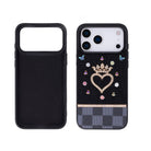 Tiara Black Crystal Heart Iphone 17 Pro Taşlı Telefon Kılıfı