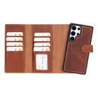 Valeno Mocca Deri Wallet Case Samsung Galaxy S25 Ultra (6.9") | Manyetik Ayrılabilir Cüzdanlı Telefon Kılıfı